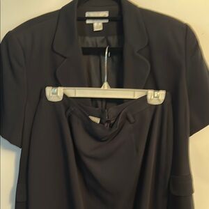 Chic Black Blazer and Dress Set